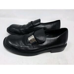 Kenneth Cole Reaction Black Leather Buckle Loafers Men's Size 10
